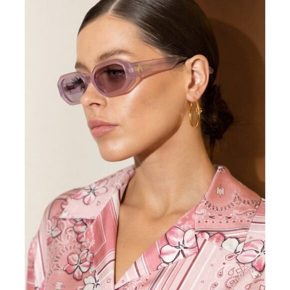 THE ATTICO X Linda Farrow Irene Sunglasses in Pink Silver With Case Womens - Picture 12 of 15